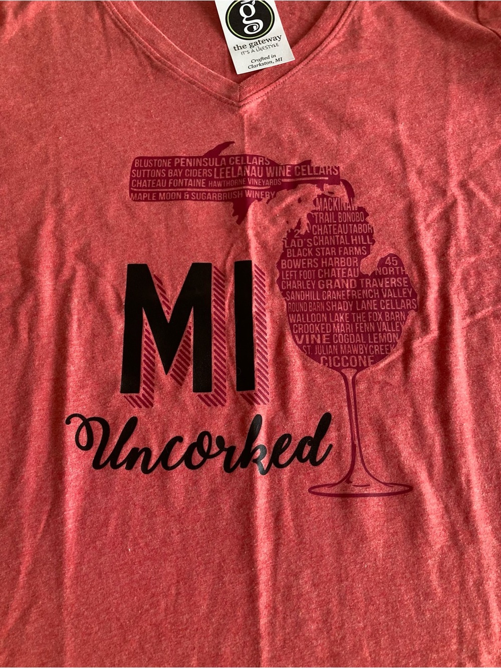 MI Uncorked Graphic Tee - Coral Pink NWT